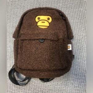 Bape Brown Backpack with Iconic Ape Design